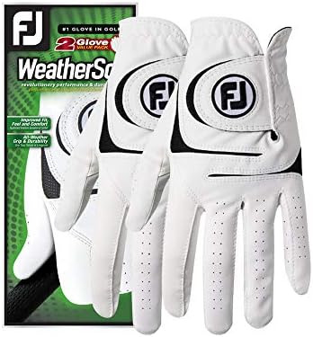 FootJoy Mens WeatherSof Golf Gloves Pack of 2 White
