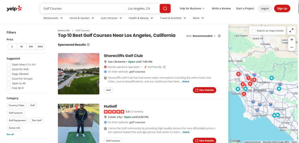 GolfYelp Golf in Yelp