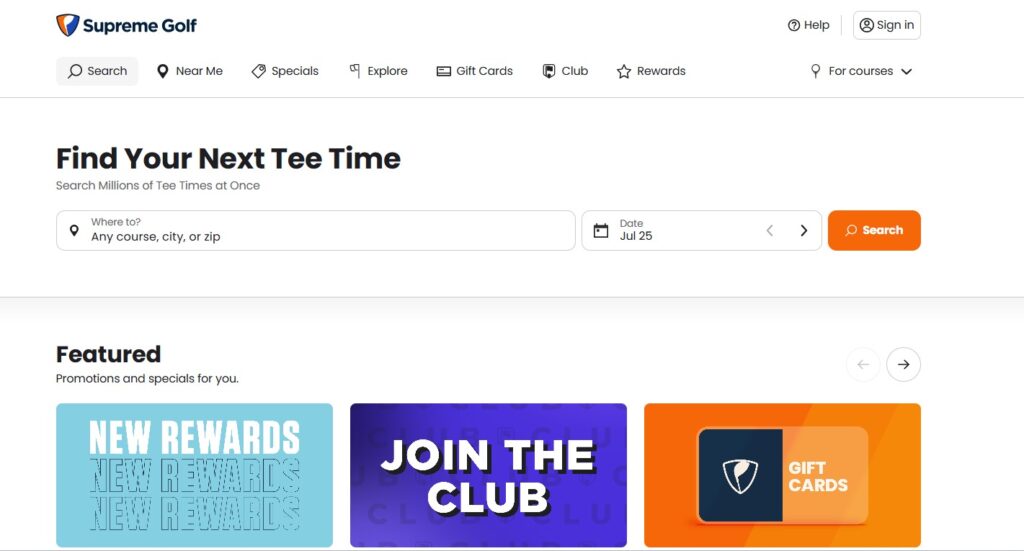 Supreme Golf Supreme Golf website