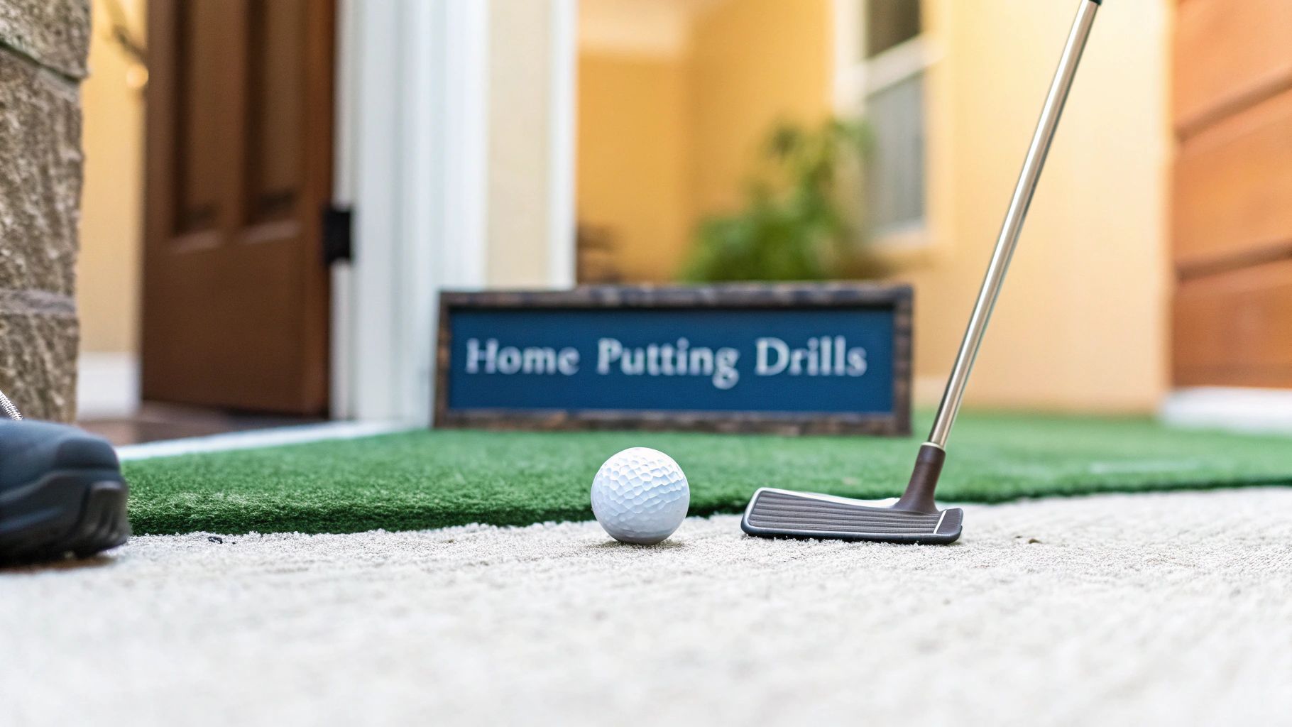 Practice Putting Area. Sign 7 Tips to Master Your Game: How to Practice Putting at Home
