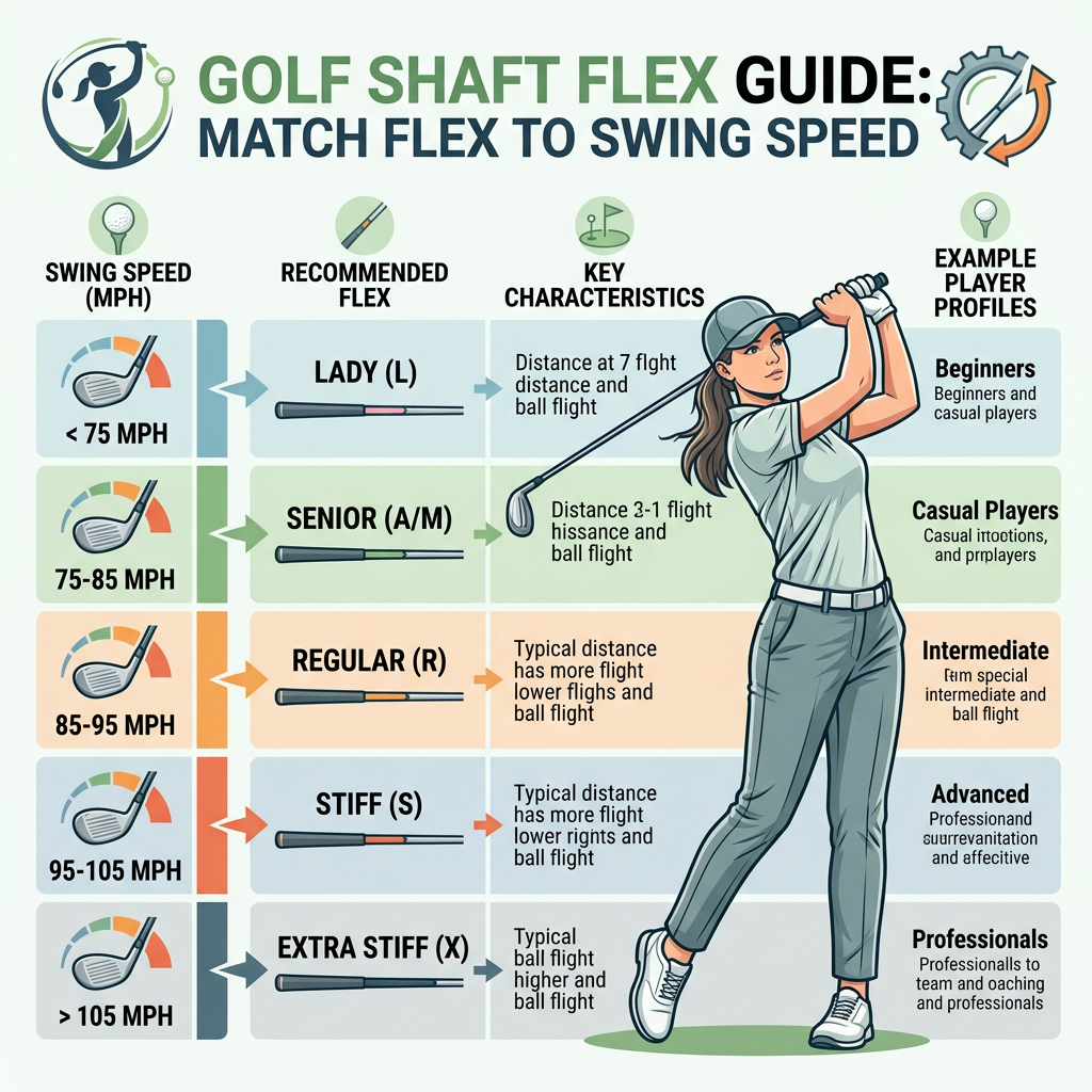 Golf shaft flex guide and characteristics